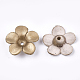 5-Blütenblatt umweltfreundliche Rindsleder Perlenkappe X-FIND-S301-01F-2