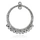 Antique Silver Plated Ring Alloy Rhinestone Chandelier Components ALRI-E102-28AS-2