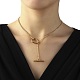 Ionenplattierung (IP) 304 Lariat-Halsketten aus Edelstahl für Damen NJEW-K259-06G-4