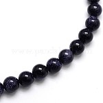 Sintetici blu Goldstone perle tonde fili, 10mm, Foro: 1 mm, circa 39pcs/filo, 15 pollice