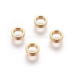 304 Stainless Steel Spacer Beads, Flat Round, Golden, 6x2mm, Hole: 4mm