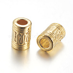 Abalorios columna de aleación de oro, sin plomo, cadmio, níquel, 10x7mm, agujero: 4 mm