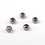 Intercalaire perles en 202 acier inoxydable, accessoires en métal pour fournitures de fabrication de bijoux, ronde, couleur inoxydable, 2x1.5mm, Trou: 1mm