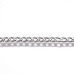 304 Stainless Steel Chain, Curb Chain, Twisted Chain, Unwelded, Stainless Steel Color, 3.5x2x0.8mm