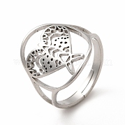 304 anello regolabile per aquilone in acciaio inossidabile da donna RJEW-B027-21P