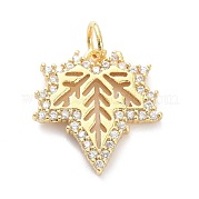 Латунные микропаве прозрачные подвески с фианитом ZIRC-L091-087G