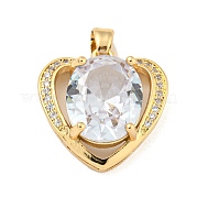 Латунные микропаве прозрачные подвески с фианитом KK-P263-23KCG-02