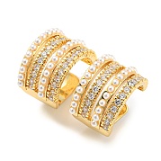 Серьги-каффы с прозрачным кольцом с кубическим цирконием EJEW-F326-02G