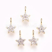 Brass Micro Pave Cubic Zirconia Charms KK-P157-07G-NF