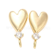 Brass with Glass Studs Earrings Findings KK-K333-42G