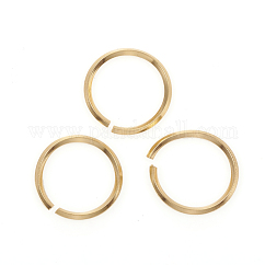 Anelli di congiunzione aperti in acciaio inossidabile 304, tondo, oro, 15x1.2mm, 17 gauge, diametro interno: 12.5mm