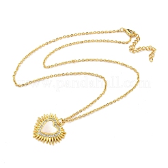 Collana con pendente in ottone con zirconia cubica&nbsp;NJEW-M220-07B-G