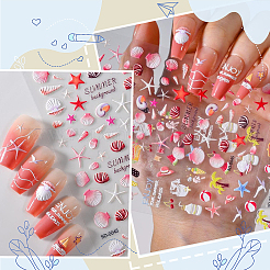 4 Stück 4 Stile Ozean Thema selbstklebende Haustier Nail Art Aufkleber Aufkleber&nbsp;MRMJ-SP0001-17