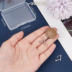 1 Paar rhodinierte Creolen aus Sterlingsilber mit Dreiecksdesign&nbsp;EJEW-BBC0001-31