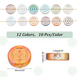 120 Uds 12 colores galvanoplastia hebras de cuentas de vidrio transparente&nbsp;EGLA-PH0001-39