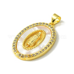 Echte 18 Karat vergoldete Messing Micro Pave klare Zirkonia Anhänger&nbsp;KK-H472-12G-02