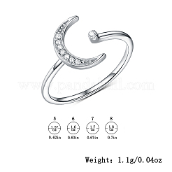 Sterling Silber Stern Mond Halskette und Ring Set Zirkon Inlay eleganter Modeschmuck&nbsp;YV6994-4