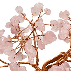 Décorations d'arbre de vie en éclats de quartz rose naturel&nbsp;GG-CBACC2B-02B