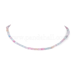Collier de perles de verre rectangle&nbsp;NJEW-JN04328