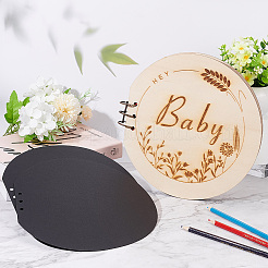 Runder Holzeinband für Baby-Sammelalbum&nbsp;DIY-WH0349-113A