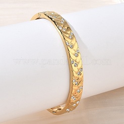 Bracelets à charnière en acier inoxydable 304 et strass pour femmes&nbsp;BJEW-Z178-07G