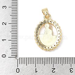 Pendentifs avec zircon cubiques à micro-pavés en laiton&nbsp;ZIRC-I356-02G-01