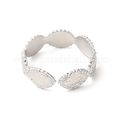 Bague ouverte œil de cheval en acier inoxydable 304 anti-ternissement pour femme&nbsp;LS-RJEW-E063-26P
