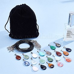 DIY-Sets zur Herstellung von Halsketten mit Tropfenanhänger&nbsp;DIY-SC0001-33