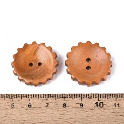 Mit Sprühfarbe bemalte Knöpfe aus Naturholz&nbsp;WOOD-T032-34C