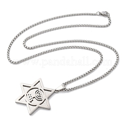 Colliers avec pendentif étoile de David en acier inoxydable pour Hanoukka 201&nbsp;NJEW-Z058-02P