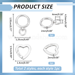2 pz 2 stili 925 anelli a molla in argento sterling&nbsp;STER-ME0001-59