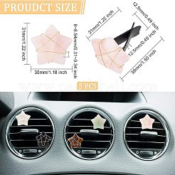 5 Uds. Clips de rejilla de ventilación de coche con piedras preciosas de estrella&nbsp;AJEW-PH00496-01