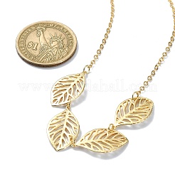 Colliers à pendentif en laiton à feuilles creuses&nbsp;NJEW-TA00135
