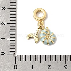 Europäische Hängeanhänger aus Messing und Emaille im Ozean-Stil&nbsp;X-KK-A296-34G