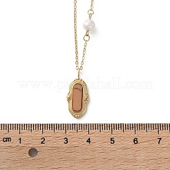 Colliers à pendentif ovale en acier inoxydable 304&nbsp;NJEW-A045-23G
