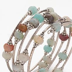 Natürliche amazonite Wickelarmbänder&nbsp;BJEW-JB02650-04