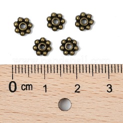 Perline in lega di stile tibetano perline distanziatrici a margherita&nbsp;LF1249Y-01AB-RS