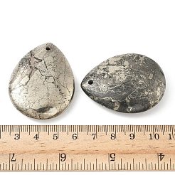 Tropfenförmige Anhänger aus natürlichem Pyrit&nbsp;G-I125-35A-B