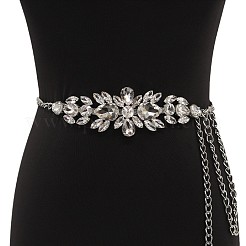 Chaînes de taille en alliage de fleurs et strass pour femmes&nbsp;FS-WGA1C1B-02