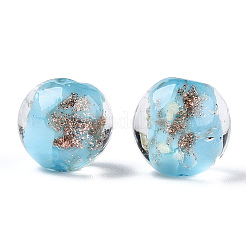 Perles de lampwork de sable doré faites à la main lumineuses&nbsp;LAMP-N024-05A-04