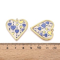 Herzanhänger aus Edelstahl 304 im bedruckten Stil&nbsp;STAS-T071-26C-G