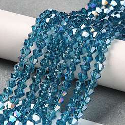 Transparentes perles de verre de galvanoplastie brins&nbsp;EGLA-A039-T4mm-B01