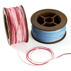2 rouleau de cordons ronds torsadés en polyester teints en segments de 2 couleurs&nbsp;OCOR-TA0003-59D