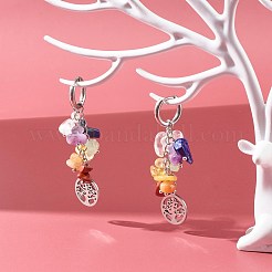 Baum des Lebens Charm Huggie Creolen für Mädchen Frauen&nbsp;X1-EJEW-JE04672