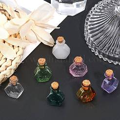 10 Stück 10 Farben Sechseck Puppenhaus Miniatur Glas Kork Flaschen Ornament&nbsp;AJEW-CA0003-49