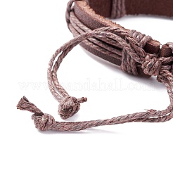 Bracciale in cordoncino di cuoio per uomo donna&nbsp;BJEW-C005-01B