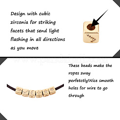 9 Stück 9 Stil Messing Micro Pave Zirkonia europäische Perlen&nbsp;ZIRC-PJ0001-05