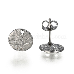 Elementi per orecchini a bottone in acciaio inossidabile 304 anti-ossidazione&nbsp;STAS-I157-11A-P