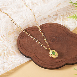 1 pendentif médaillon en laiton émaillé&nbsp;FIND-TA0010-71D