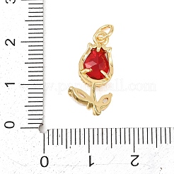 Pendenti in zirconi cubici trasparenti in micro pavè di ottone&nbsp;KK-F931-13G